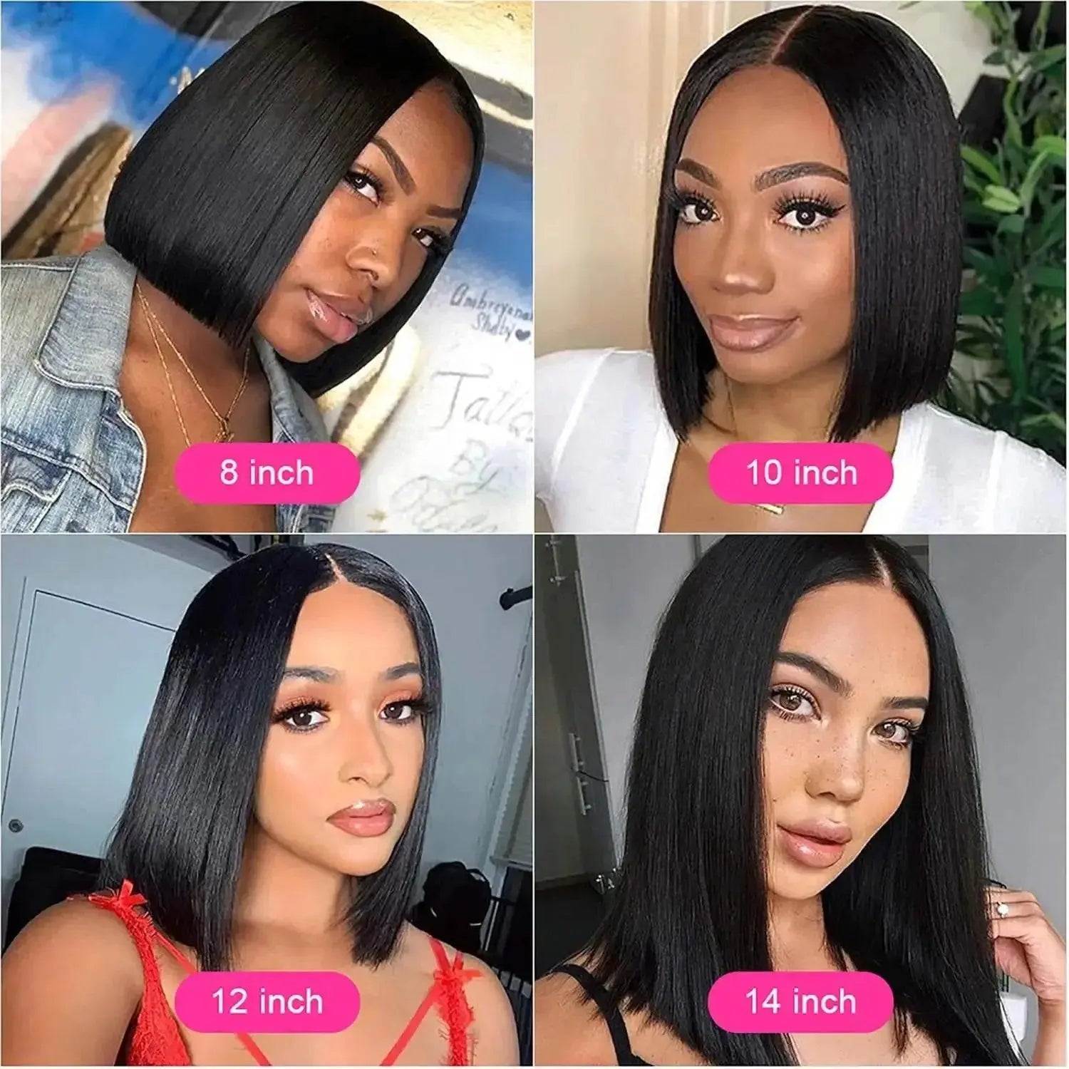 Perruque Bone Straight HD Lace 13X6 / 13X4 Cheveux Humains Bob 6x6 Closure, 200% Densité, Glueless - Porcin'Hair 