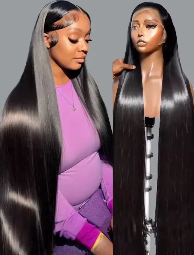 360 ° Perruque Frontale 200% Densité, Cheveux Humains Brésiliens, Lisse, Dentelle HD, Lace Front 5x5 - Porcin'Hair 