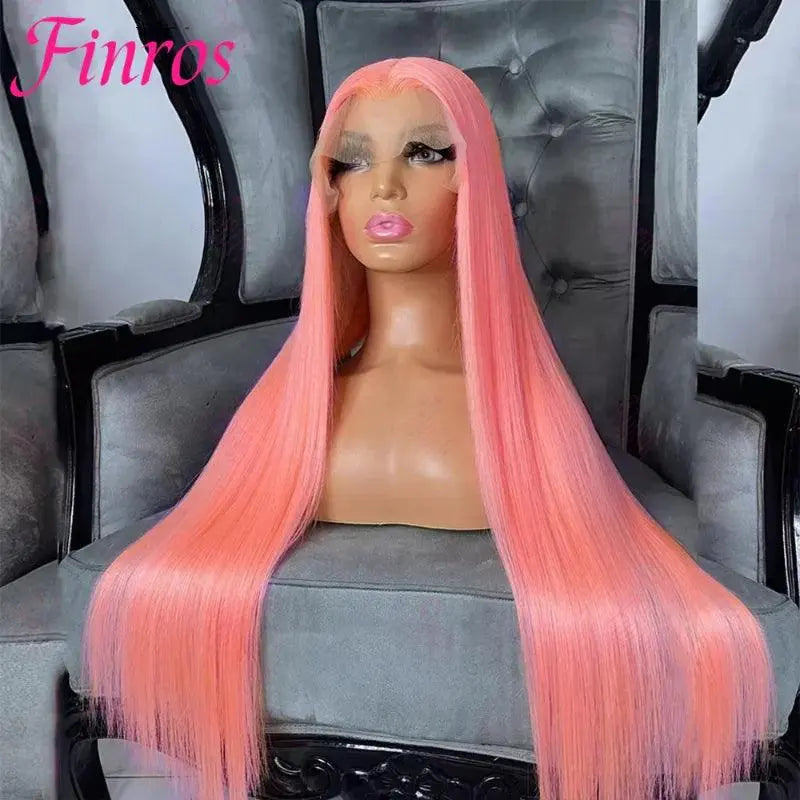 Perruque Lace Frontal 100% Naturelle Brésilienne – Lisses, Rose Clair 613, HD 13x6 - 200% densité - Porcin'Hair 