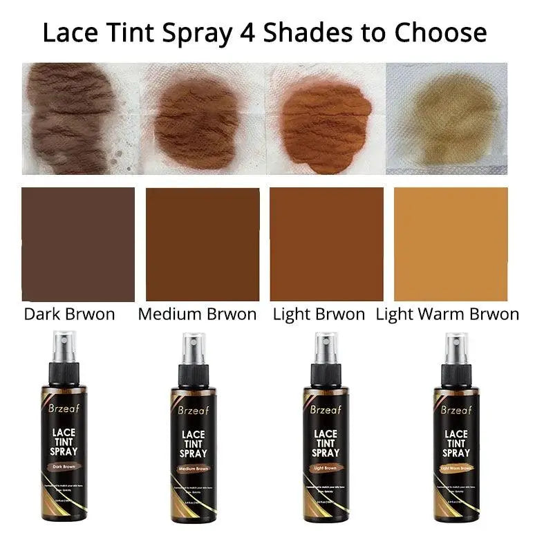 Spray Teinte pour Perruques en Dentelle – Brun Foncé, Moyen & Clair – 100ml - Porcin'Hair 