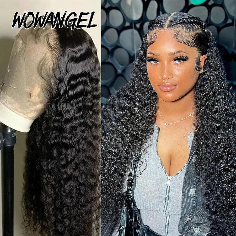 Perruque HD Lace Frontal 250% Densité, 13x6 Water Wave, Cheveux Humains Curly Pré-Plumée - Porcin'Hair 