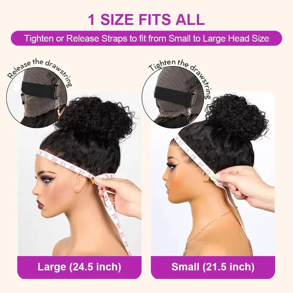 Perruque Frontale 360° , 300% Densité Cheveux Humains , Ondes Curly Profondes, Dentelle HD Invisible, Glueless - Porcin'Hair 