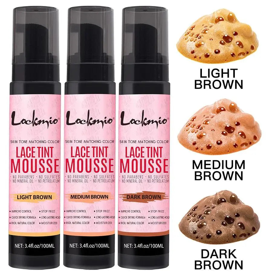 LOCKMIO Natural Lace Tint Spray Dyed Foam Mousse pour Femmes 100ML – Colorant Invisible pour Perruques, Teinture Dentelle, Cosplay et Wigs - Porcin'Hair 