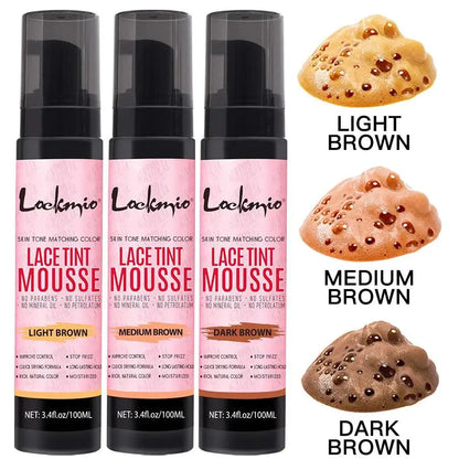 LOCKMIO Natural Lace Tint Spray Dyed Foam Mousse pour Femmes 100ML – Colorant Invisible pour Perruques, Teinture Dentelle, Cosplay et Wigs - Porcin'Hair 