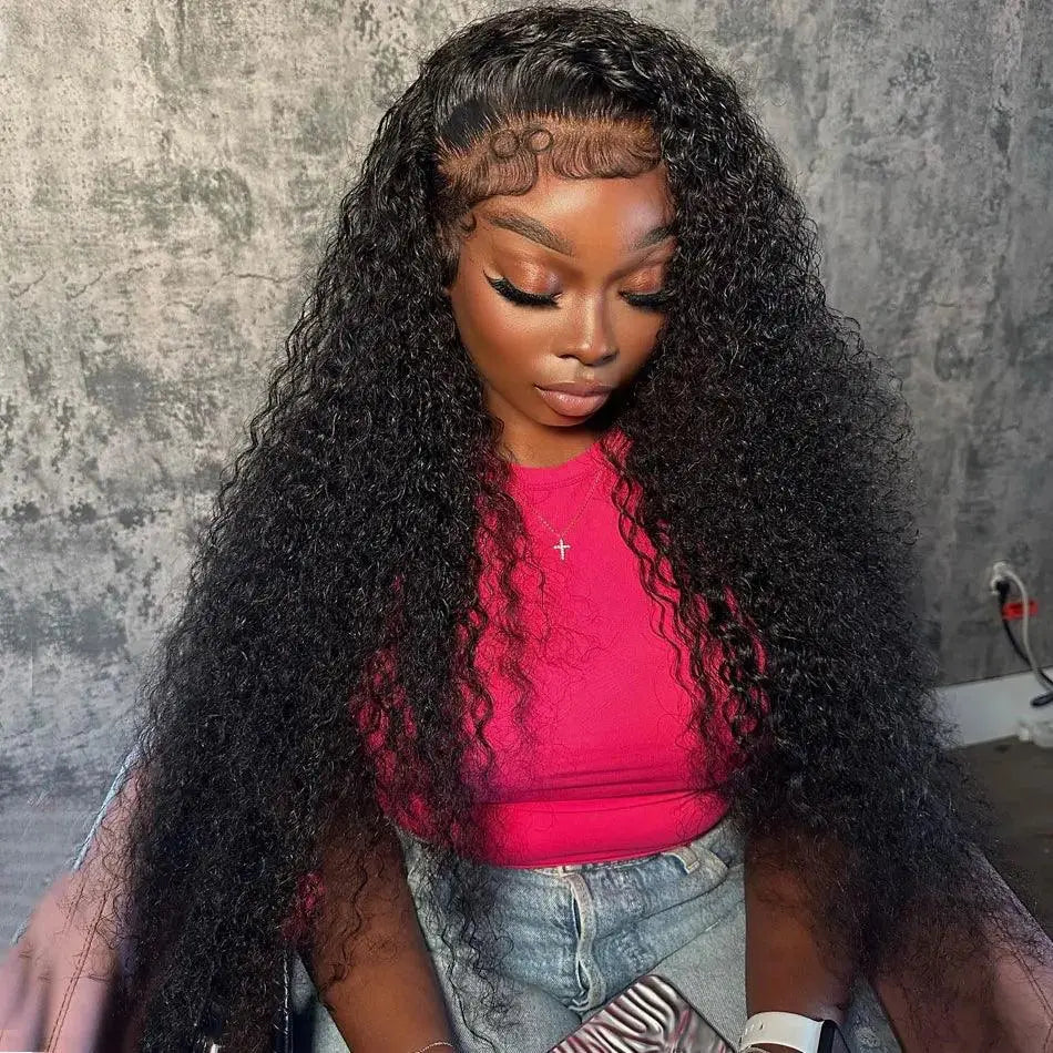 Perruque Frontale Curly 18-42 pouces, 210% densité Cheveux Humains 13x4/13x6 HD, Deep Wave - Porcin'Hair 