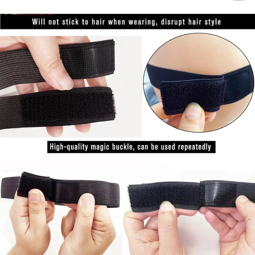 Bandeau Élastique pour Perruques, Foulard à Bord Réglable avec Bande Magique pour Femmes, Perruques en Dentelle - Porcin'Hair 