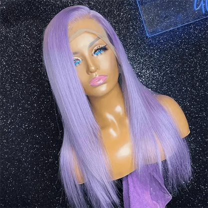 Perruque Lace Front 13x6 Violette – Cheveux Humains Brésiliens 100%,Lisse 220 % densité - Porcin'Hair 