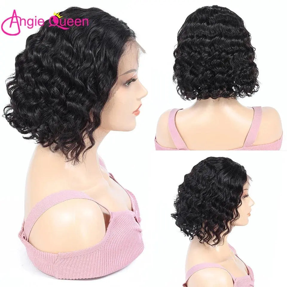 Perruque Bob Deep Wave Brésilienne – Dentelle Frontale 4x4, Cheveux Humains Remy, Pré-Plumée - Porcin'Hair 
