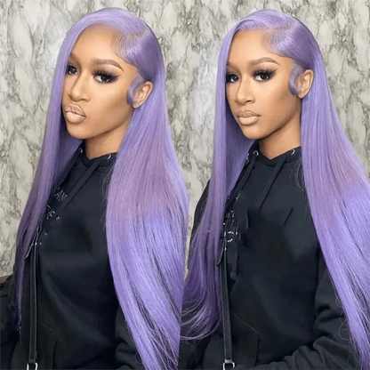 Perruque Lace Front 13x6 Violette – Cheveux Humains Brésiliens 100%,Lisse 220 % densité - Porcin'Hair 