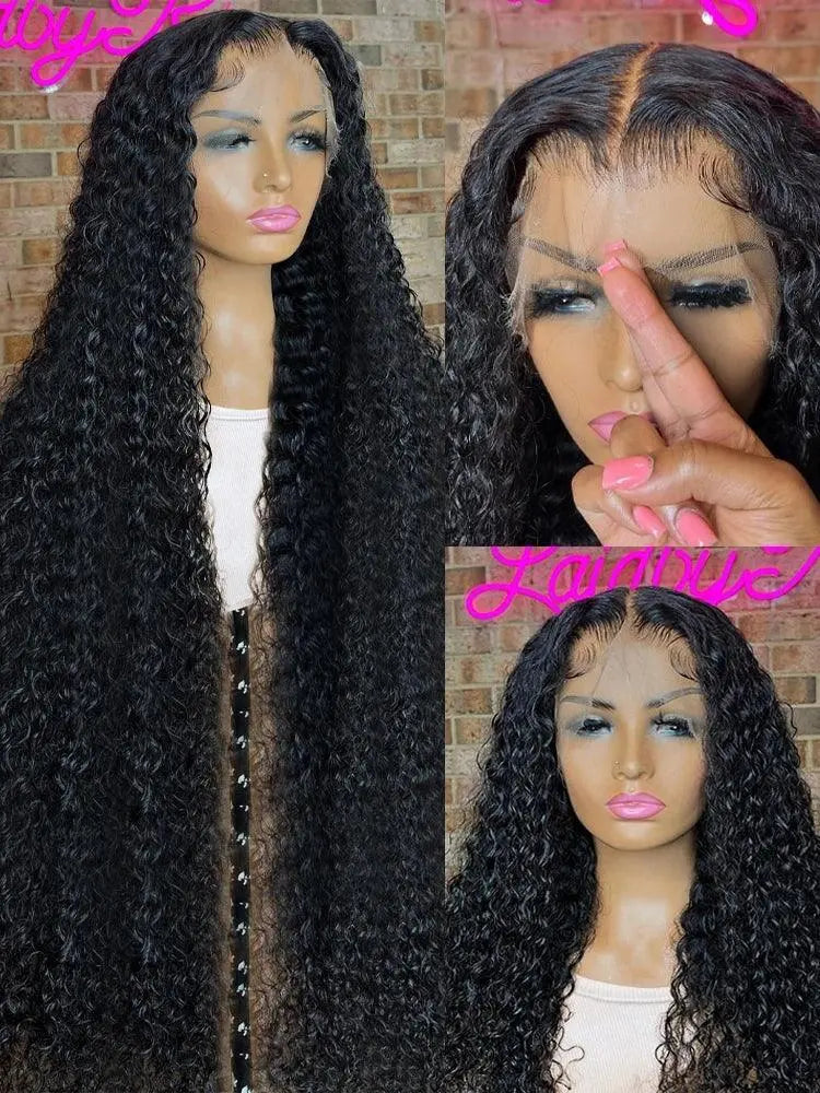Perruque HD Lace Front – Deep Wave & Loose Water Curly, 300% Densité, 20-46 Pouces, Cheveux Humains - Porcin'Hair 