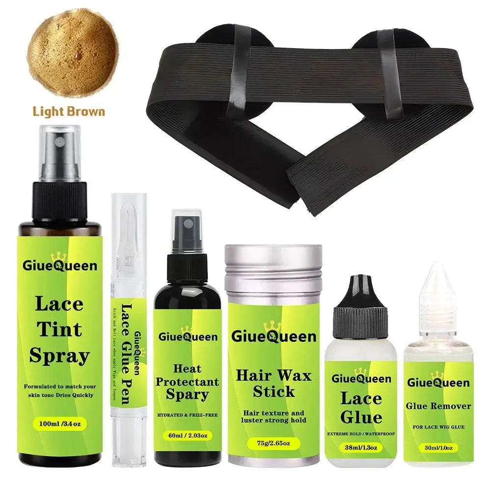 Kit d’Installation de Perruque Étanche – Colle en Aérosol & Accessoires – 8 Pièces - Porcin'Hair 