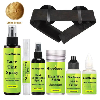 Kit d’Installation de Perruque Étanche – Colle en Aérosol & Accessoires – 8 Pièces - Porcin'Hair 