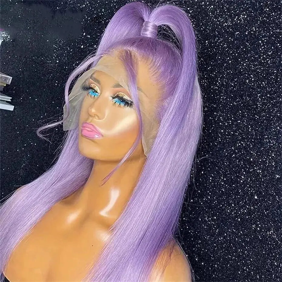 Perruque Lace Front 13x6 Violette – Cheveux Humains Brésiliens 100%,Lisse 220 % densité - Porcin'Hair 