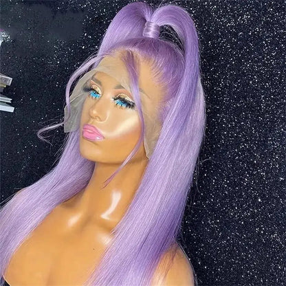 Perruque Lace Front 13x6 Violette – Cheveux Humains Brésiliens 100%,Lisse 220 % densité - Porcin'Hair 