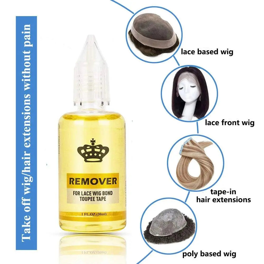 Colle Imperméable pour Perruque Avant en Dentelle, Adhésif Liquide, Anciers d'Avertissement, Vaporisateur de Teinte et Bande Élastique Fondue – 38ml - Porcin'Hair 