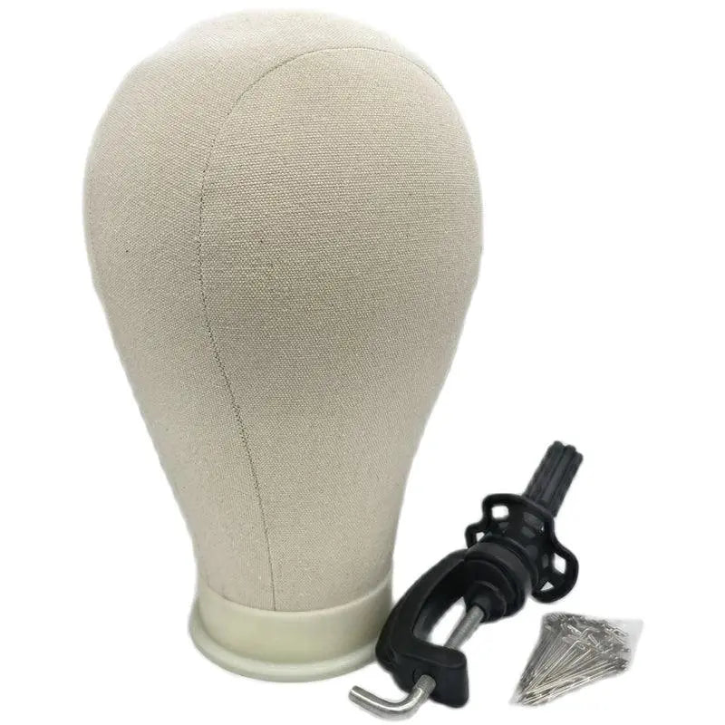 Kit de Tête de Mannequin en Toile pour Entraînement, Support de Perruque avec Stand, Mannequin pour Affichage et Coiffage - Porcin'Hair 
