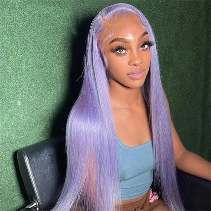 Perruque Lace Front 13x6 Violette – Cheveux Humains Brésiliens 100%,Lisse 220 % densité - Porcin'Hair 