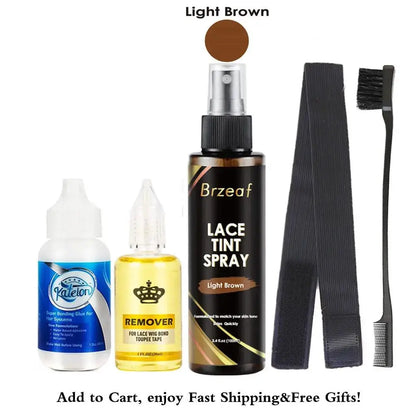 Colle Imperméable pour Perruque Avant en Dentelle, Adhésif Liquide, Anciers d'Avertissement, Vaporisateur de Teinte et Bande Élastique Fondue – 38ml - Porcin'Hair 