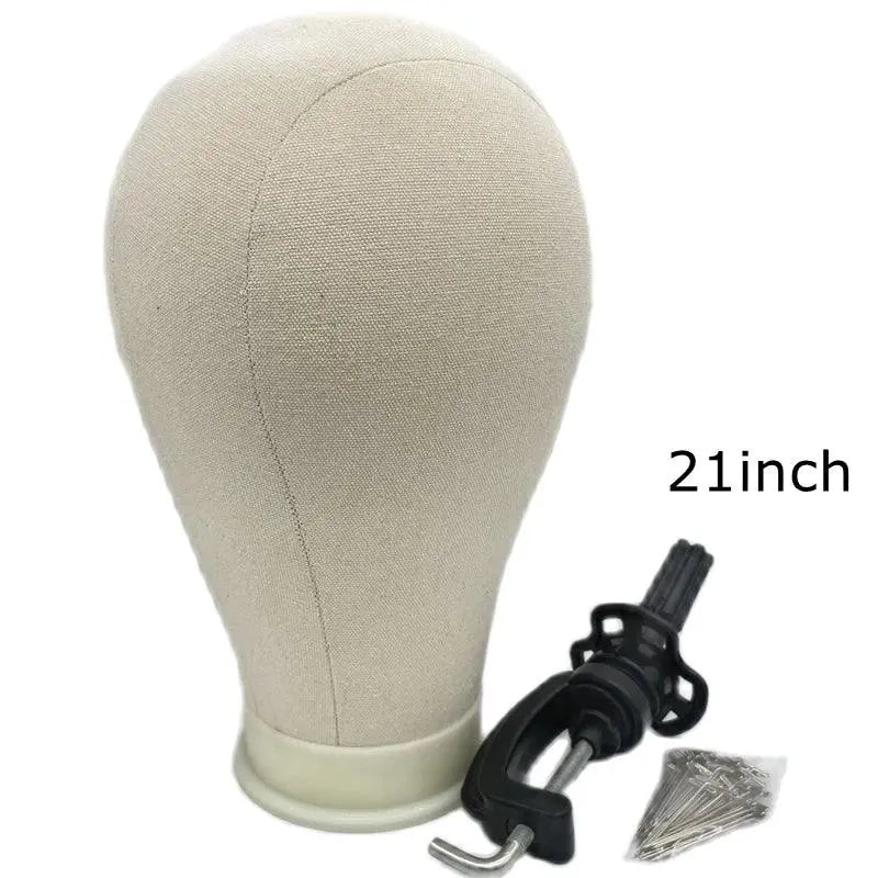 Kit de Tête de Mannequin en Toile pour Entraînement, Support de Perruque avec Stand, Mannequin pour Affichage et Coiffage - Porcin'Hair 