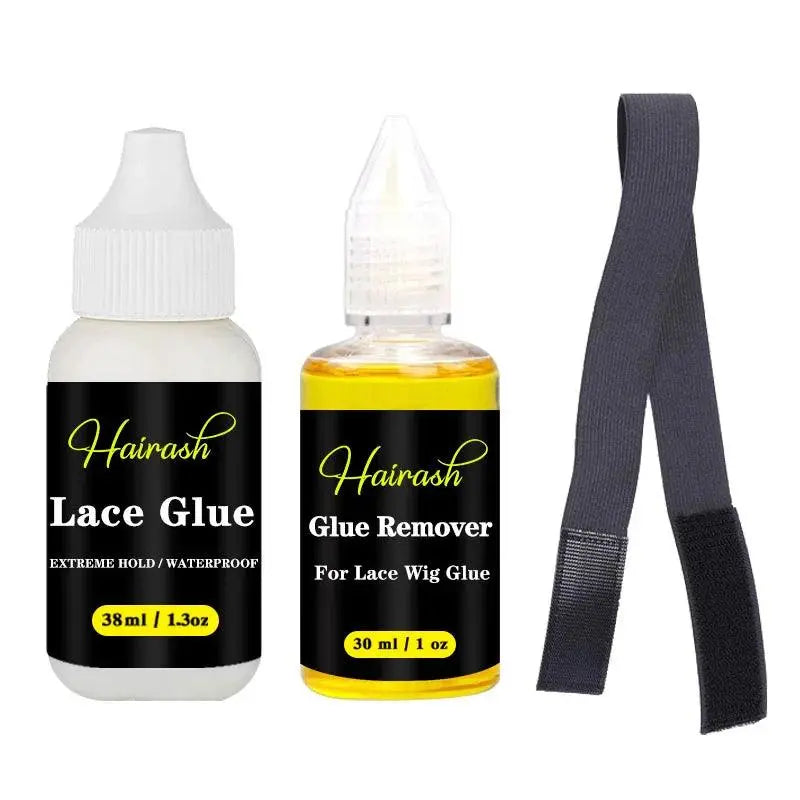 Kit Complet pour Perruque : Colle Imperméable pour Lace Front Wig + Dissolvant de Colle à Base de Plantes + Stick Cire Coiffante + Spray Teinte pour Dentelle - Porcin'Hair 