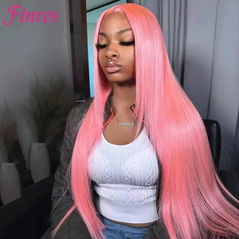 Perruque Lace Frontal 100% Naturelle Brésilienne – Lisses, Rose Clair 613, HD 13x6 - 200% densité - Porcin'Hair 