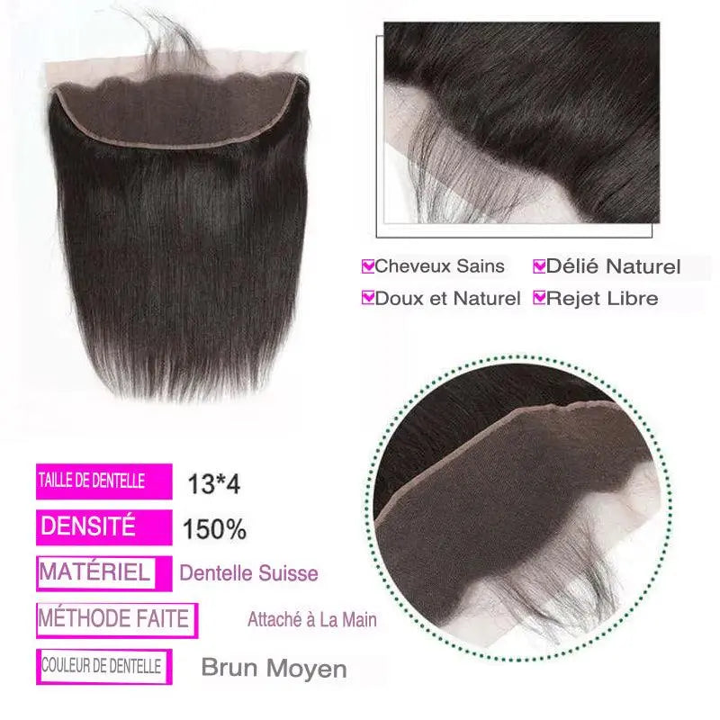 Closure HD Transparente 13x4 et 4x4 – Cheveux Raides 100% Naturels - Porcin'Hair 