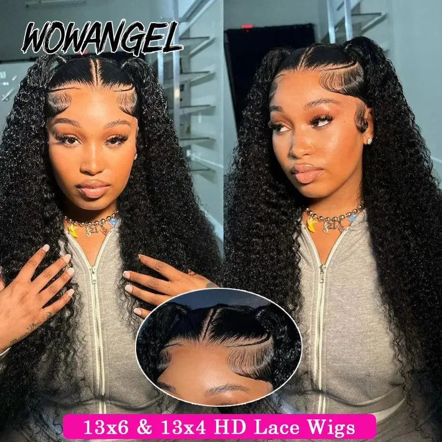 Perruque HD Lace Frontal 250% Densité, 13x6 Water Wave, Cheveux Humains Curly Pré-Plumée - Porcin'Hair 