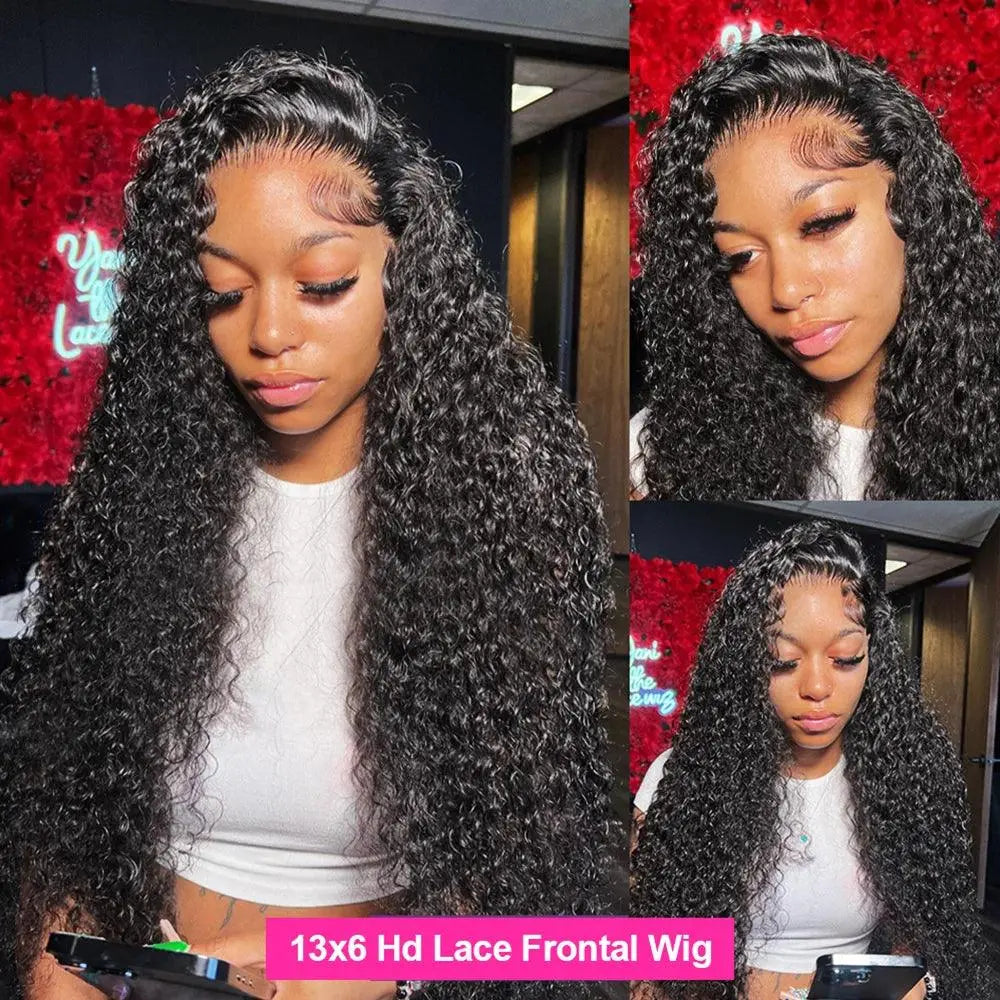 Perruque HD 13x6 en Cheveux Humains 200% densités – Deep Wave & Water Wave, Brésilienne - Porcin'Hair 