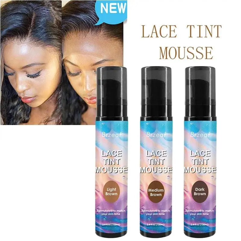 Spray Teinte pour Perruques en Dentelle – Brun Foncé, Moyen & Clair – 100ml - Porcin'Hair 