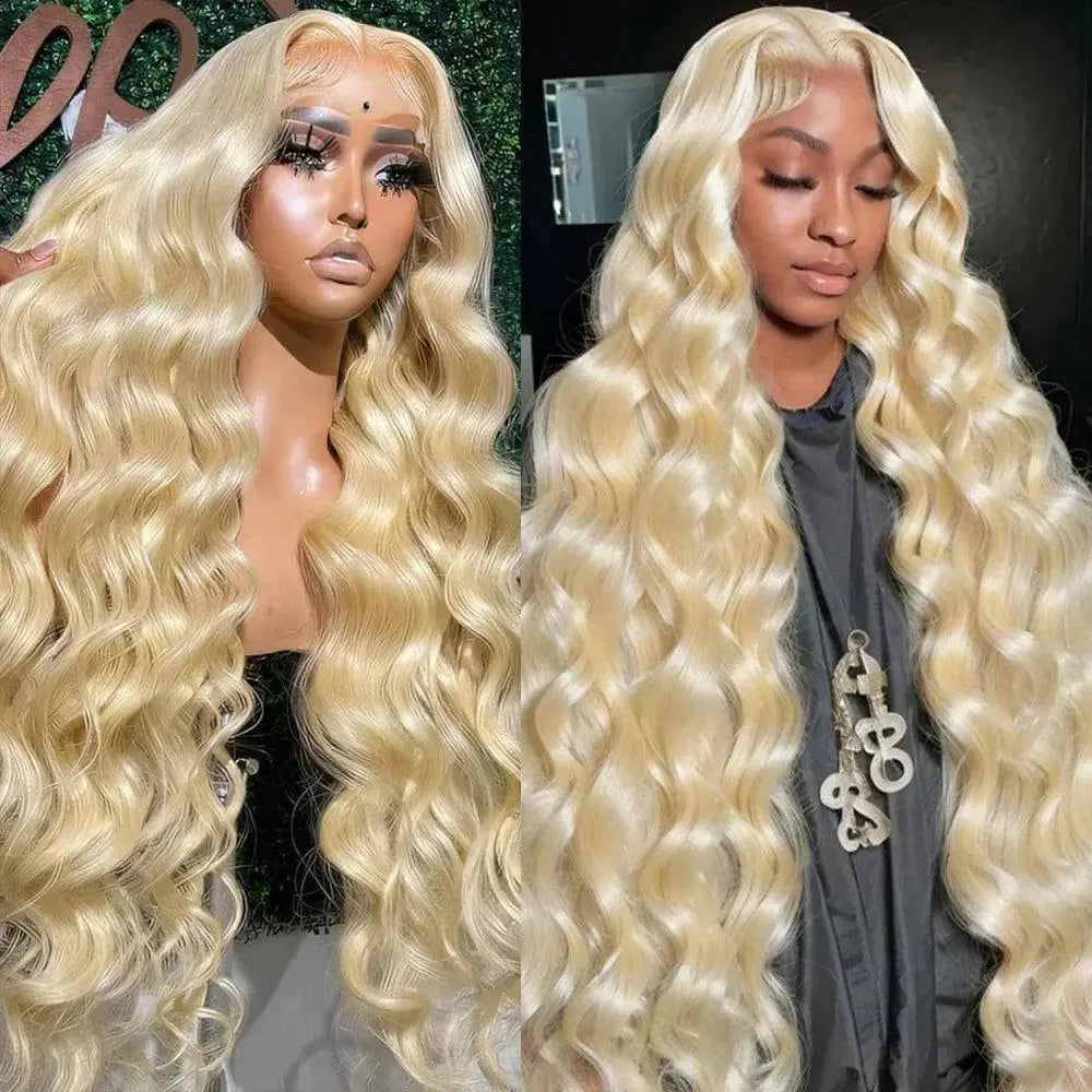 Perruque Frontale Body Wave Blonde 613 – Dentelle HD 13x6 – 200% Cheveux Humains Pré-Plumés - Porcin'Hair 