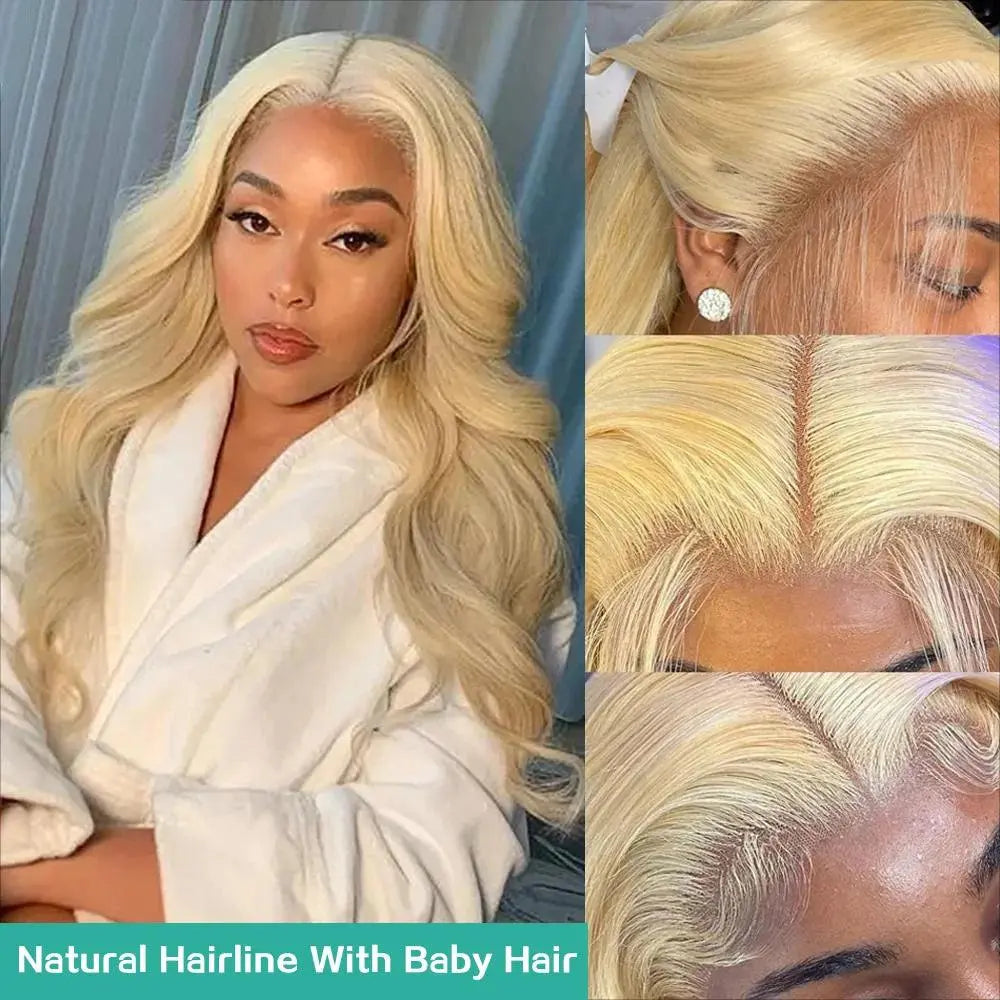 Perruque Frontale Body Wave Blonde 613 – Dentelle HD 13x6 – 200% Cheveux Humains Pré-Plumés - Porcin'Hair 