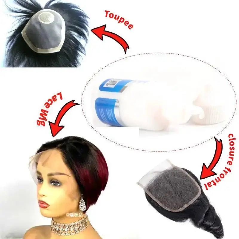 Dissolvant de colle pour perruque imperméable, super colle pour perruques en dentelle, toupet, fermeture, anciers d'avertissement pour cheveux, spray d'épilation - Porcin'Hair 