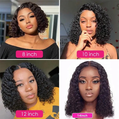 Perruque Bob Deep Wave Brésilienne – Dentelle Frontale 4x4, Cheveux Humains Remy, Pré-Plumée - Porcin'Hair 