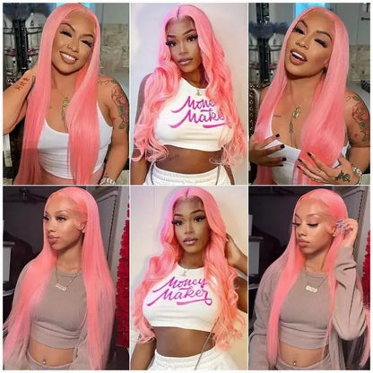 Perruque Lace Frontal 100% Naturelle Brésilienne – Lisses, Rose Clair 613, HD 13x6 - 200% densité - Porcin'Hair 