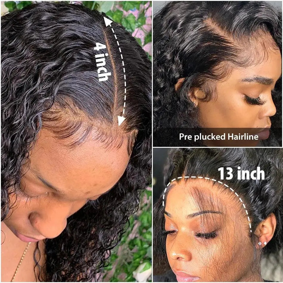 Perruque Bob Deep Wave Brésilienne – Dentelle Frontale 4x4, Cheveux Humains Remy, Pré-Plumée - Porcin'Hair 