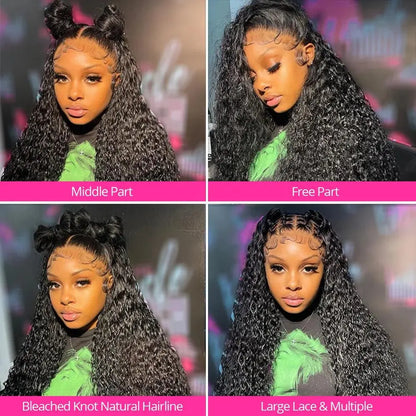 Perruque HD 13x6 en Cheveux Humains 200% densités – Deep Wave & Water Wave, Brésilienne - Porcin'Hair 