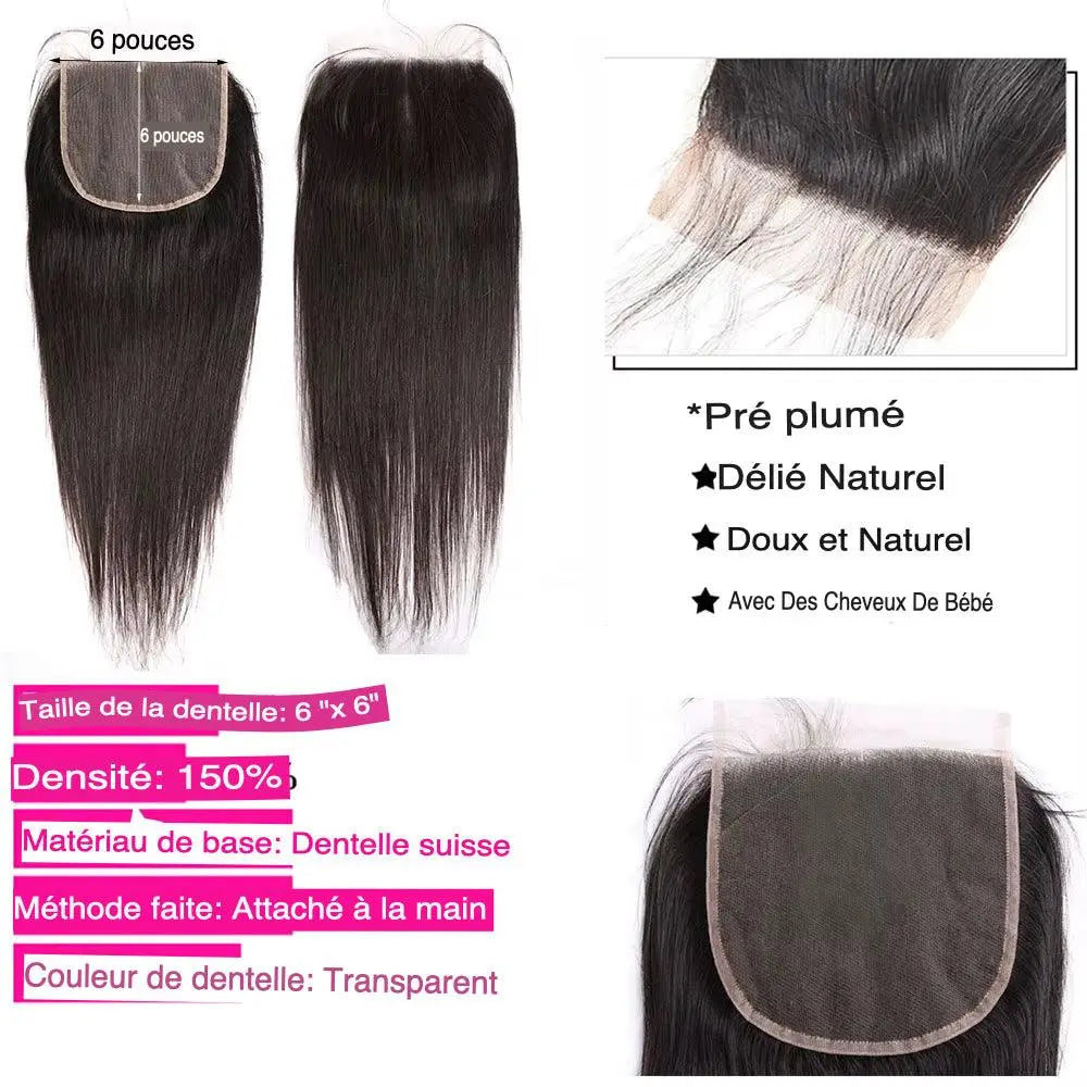 Closure Extensions de Cheveux Naturels Lisses – Lace Closure HD & Frontal - Porcin'Hair 