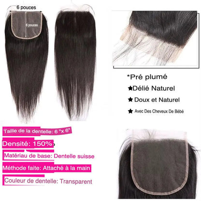Closure Extensions de Cheveux Naturels Lisses – Lace Closure HD & Frontal - Porcin'Hair 