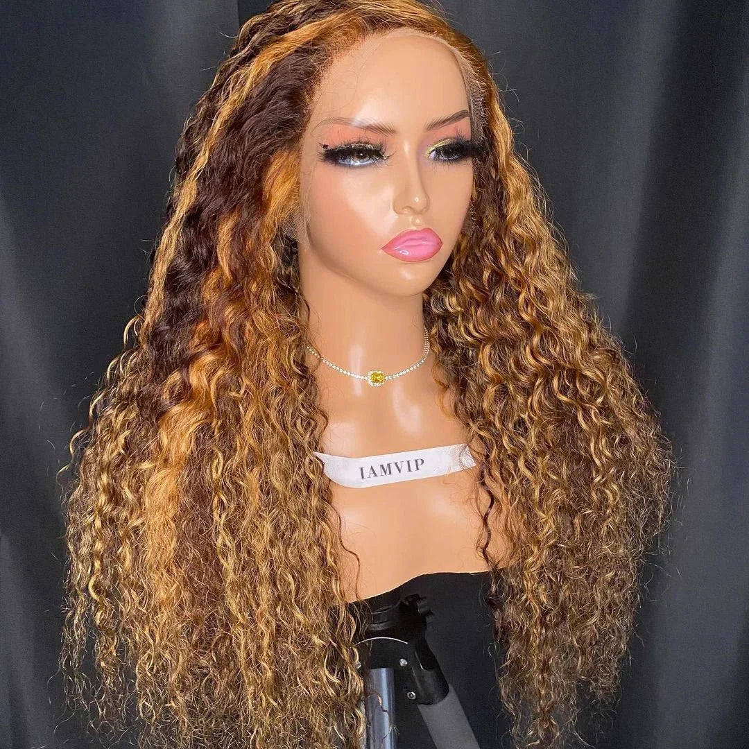Lace Wig Deep Wave HD 13x6 – Brun Reflets Naturels (Sans Colle, Prête à Porter) - Porcin'Hair 