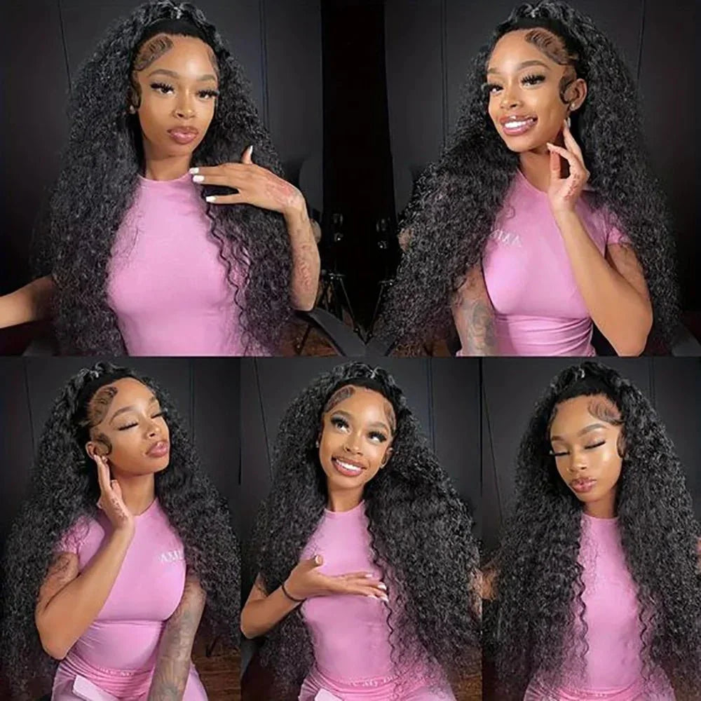 Lace Wig Deep Wave HD – Dentelle 13x4 / 13x6, Cheveux Humains Bouclés (Sans Colle, Naturelle) - Porcin'Hair 