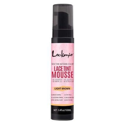 LOCKMIO Natural Lace Tint Spray Dyed Foam Mousse pour Femmes 100ML – Colorant Invisible pour Perruques, Teinture Dentelle, Cosplay et Wigs - Porcin'Hair 