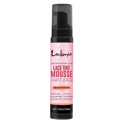 LOCKMIO Natural Lace Tint Spray Dyed Foam Mousse pour Femmes 100ML – Colorant Invisible pour Perruques, Teinture Dentelle, Cosplay et Wigs - Porcin'Hair 
