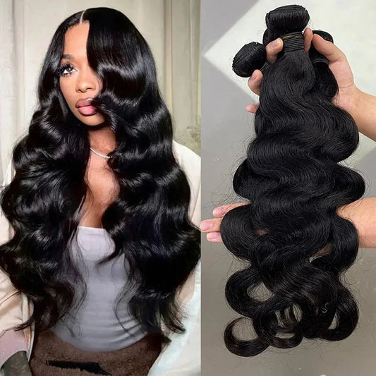 Mèches Brésiliennes 100% Naturelles Body Wave – 24 pouces – Cheveux Bruts – Qualité 10A - Porcin'Hair 