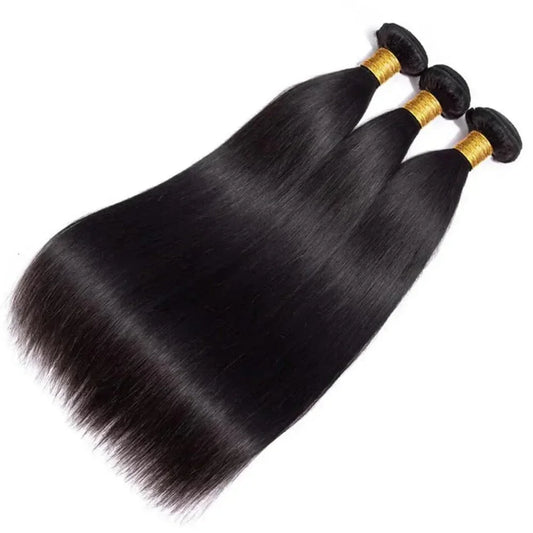 Paquets Brésiliens de Cheveux Raides 100% Humains Non Transformés – 1/3/4 Pièces – Extensions Droites pour Femmes Noires - Porcin'Hair 