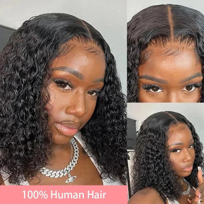 Perruque Bob Bouclée Jerry – HD Dentelle 13x4 ou 4x4 – 100% Cheveux Humains Remy – 200% Densité – Texture Lâche Vague Profonde - Porcin'Hair 
