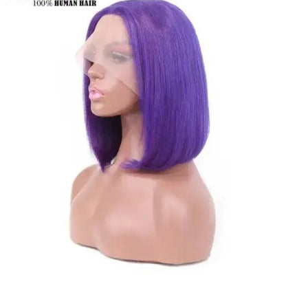 Perruque Bob Violette – Lace Frontal T 180% , Cheveux Humains Brésiliens 100%, Pré-plumée, Lisse - Porcin'Hair 