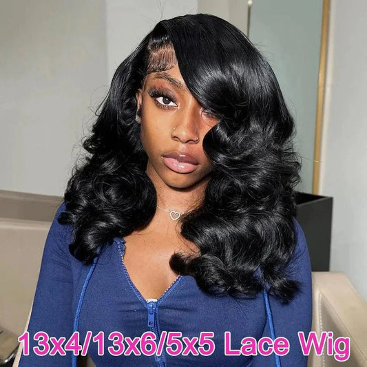 Perruque Body Wave Bob 13x6 – Dentelle Transparente, Cheveux Humains Brésiliens, Virgin Remy, 180% Densité - Porcin'Hair 