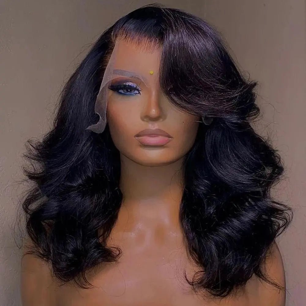Perruque Body Wave Bob 13x6 – Dentelle Transparente, Cheveux Humains Brésiliens, Virgin Remy, 180% Densité - Porcin'Hair 
