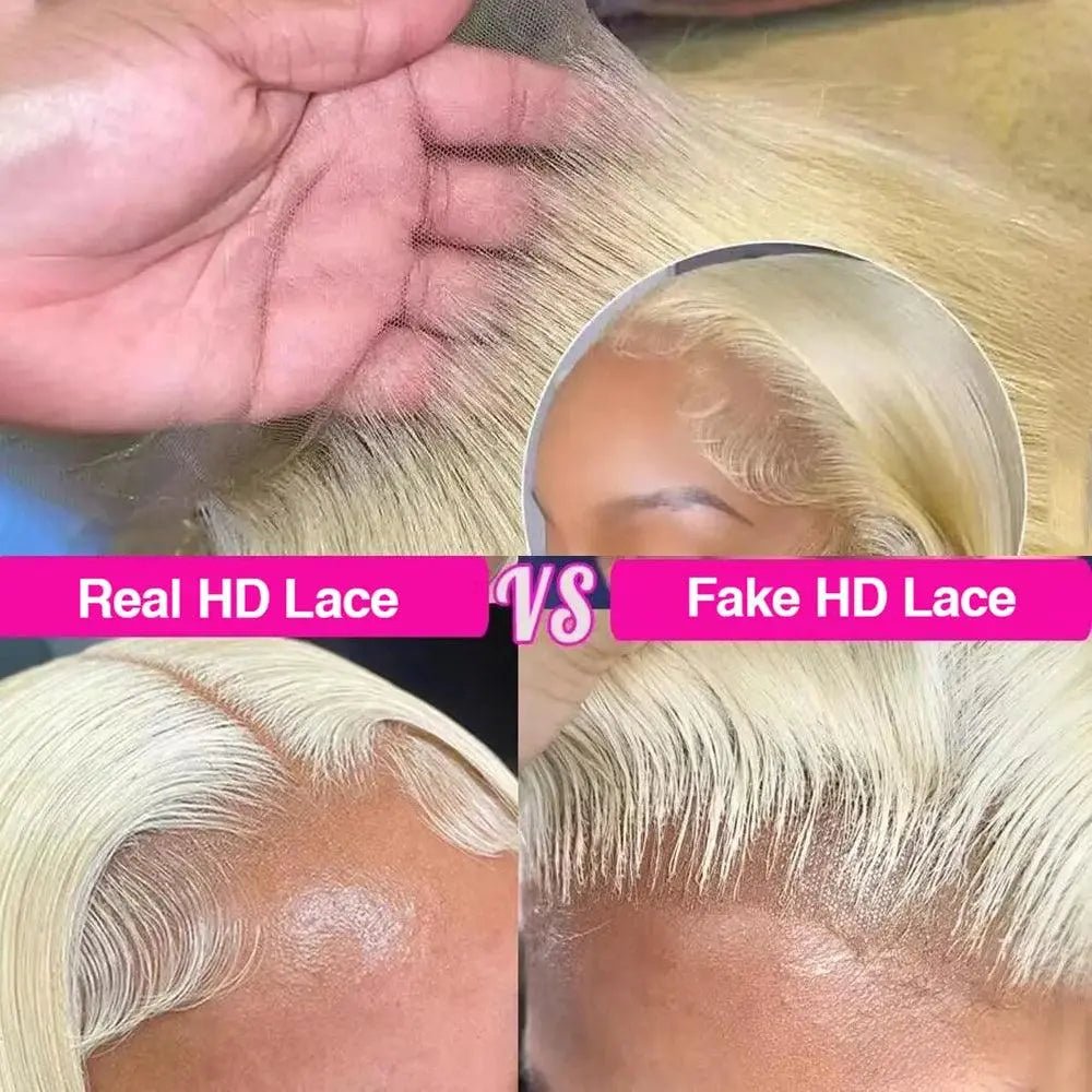 Perruque HD Transparent 613 Blonde, 200% Densité, 13x4/13x6 Lace Front, Cheveux Humains Brésiliens 360 Lace Frontal - Porcin'Hair 