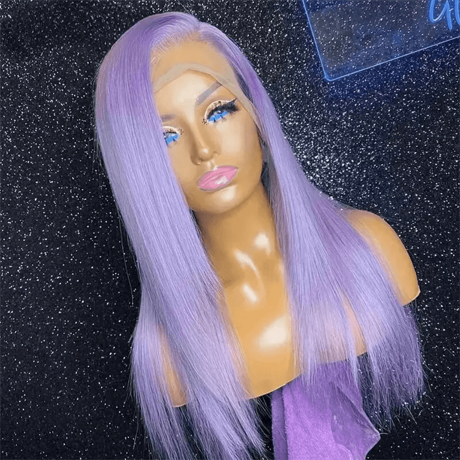 Perruque Lace Front 13x6 Violette – Cheveux Humains Brésiliens 100%,Lisse 220 % densité - Porcin'Hair 